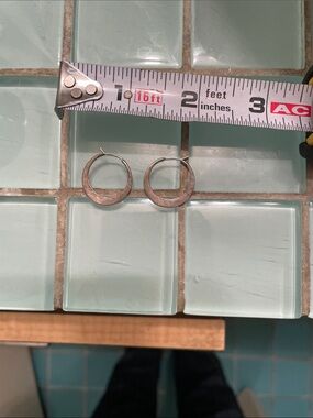 Ed Levin Sterling Silver hammered Hoop Earrings -